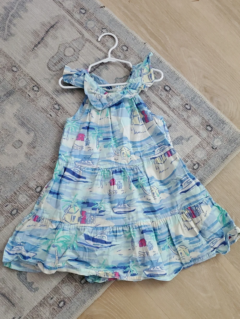 Vineyard Vines X Target Girls Beach Tropical Ruffle Midi Dress SzXS (4/5)